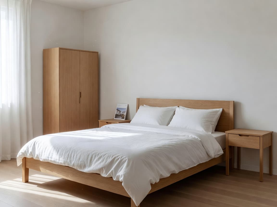 Bedroom furniture layout for a room planner 3D workflow in ArchAI