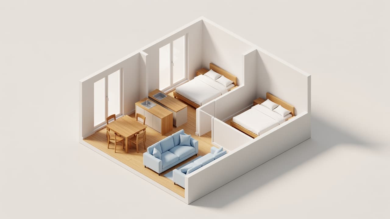 3D home planner model generated from the same floor plan