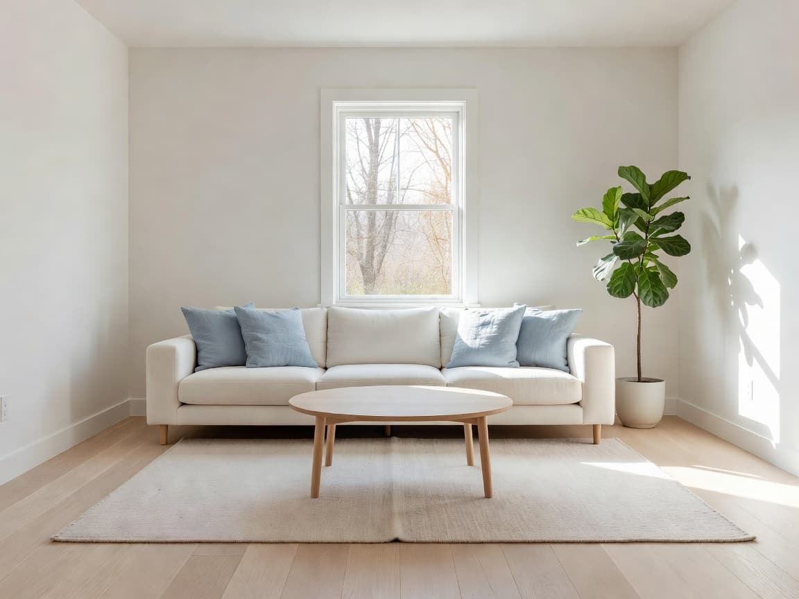 The same living room after furniture planning and a brighter layout in ArchAI